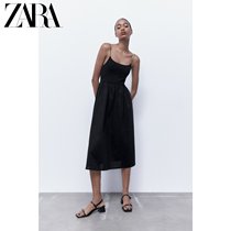 ZARAs new womens black panels trim slim strap dress 4174807 800
