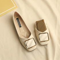Single shoes womens 2021 new summer fairy evening wind gentle soft-soled flat shoes shallow mouth wild bean bean shoes