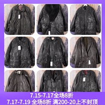 Vintage foreign trade cattle and sheep leather clothing vintage American medium and long formal outdoor casual mens coat H15