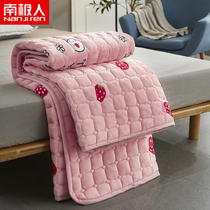 Antarctic winter machine washable thin mattress cushion Falai coral fleece plus velvet warm blanket cushion is non-slip
