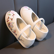 Old Beijing cloth shoes children Hanfu shoes baby girls embroidered shoes Chinese style student dance shoes performance White shoes