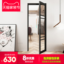 Felt PD door push-pull folding PT swing door kitchen toilet door bathroom aluminum alloy glass door