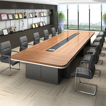 General reading conference table long bar table and chair combination simple modern size solid wood particle Table Office Workbench