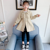 Childrens clothing girls foreign style windbreaker 2021 Spring and Autumn New middle children Korean casual coat childrens coat Autumn Tide
