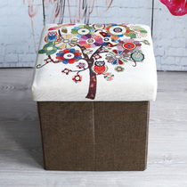 National style fabric wool storage storage stool door shoes change shoes stool multifunctional economical household footrest