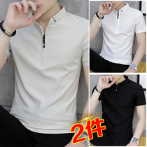 2021 New Korean version of the trend half sleeve fashion brand mens polo shirt on the top of the shirt mens short sleeve T-shirt summer