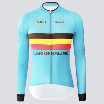 Blue Rainbow Spring Autumn Men And Womens Long Sleeve Road Mountain Bike Ride with sweat and quick dry sashimi blouses