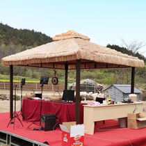 Outdoor awning courtyard Farm house thatched house gazebo simulation straw grass awning outdoor four-poster tent umbrella