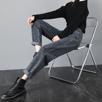 Harlan jeans womens summer spring and autumn 2021 New straight tube loose high waist thin radish old Father womens pants