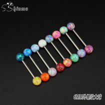 shinma 6MM14G 16G external thread import trend Aobao OPAL OPAL tongue nail tongue ring puncture jewelry