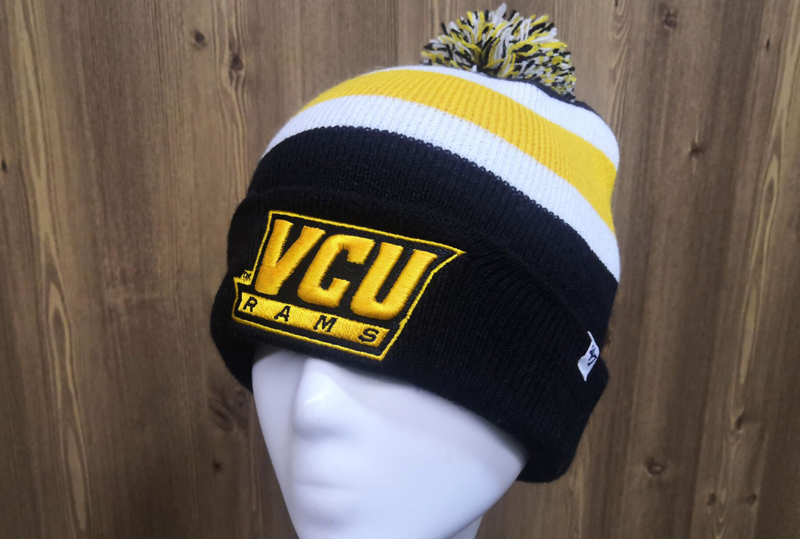 Single top NCAAF Virginia Commonwealth University contrast embroidered wool warm hat knitted cold hat 16-13