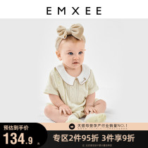(new product) Kidman Xi Baby Summer Dress Conjoined Clothes Baby Pyjamas Khacoat Bag Farting Newborn Baby Clothes