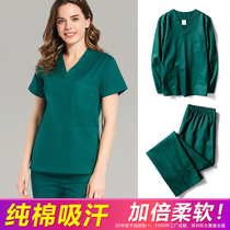  Operating room clothes Female cotton brush hand clothes long-sleeved hand wash clothes Doctor male isolation anesthesiologist overalls short-sleeved