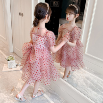 Girl dress summer 2021 new foreign style Net Red Girl puffy gauze skirt children princess dress summer