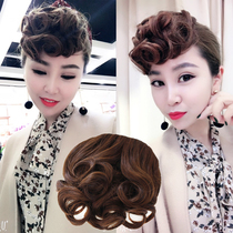 Wig female roll Liu Hai film simulation oblique bangs fake bangs fashion curly hair performance stage wig Film pick-up film