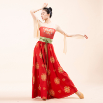 Fu silk Chinese style classical dance body rhyme gauze dress female elegant practice Han clothing Tang made Cheuzi red skirt suit