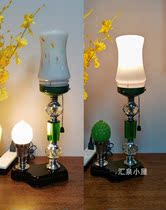 80 s 90 s nostalgic green glass feeder dual-control desk lamp old tire stirring glass cover retro electric lamp