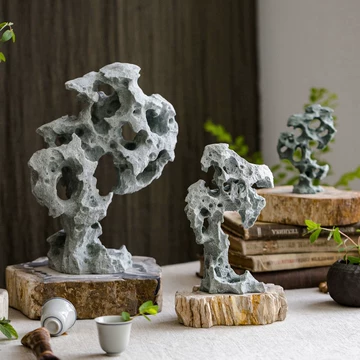 太湖石 自然石 鑑賞石 飾り石 中国美術 紫檀台座 香炉石 置物 高