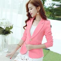  2021 autumn new small suit jacket womens suit professional wear Korean version slim slim solid color casual top