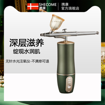 Portable handheld high pressure nano spray water light water replenishing face beauty salon instrument for domestic portable handheld high pressure