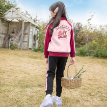Girls sports suit 2022 new spring big children womens clothing foreign air trendy girls clothes children casual spring clothing