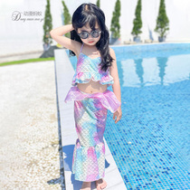Girls Swimsuit Summer Princess Four-five-year-old mermaid tail bikini three-piece childrens swimsuit Girls Summer foreign style