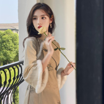 After wearing many times I will still be excited ~ new autumn and winter cheongsam improved knitted long sleeves