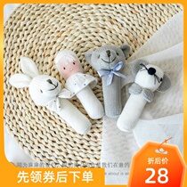 inborn baby hand puppet appeasement toy plush cloth art doll baby hand grip hold stick 0-1 years old