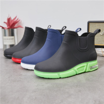 2021 new mens rain shoes fashion short tube rain boots rubber non-slip soft bottom waterproof plus velvet low-top water shoes rubber shoes