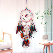Dream catcher ornament indoor color feather wind chime hanging decoration creative pendant classmate girlfriend birthday gift