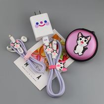 Applicable vivoX60 X50 pro charger protective sleeve S9e data wire sticker S7 creative headphone winding rope