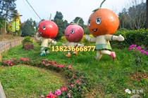 Large grass floor cherry festival display prop model glass fiber reinforced plastic simulation cherries sculpture landscape decoration sketch