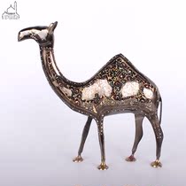 Pakistani bronze 14-inch color camel animal imported handicraft copper decoration