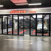 Aluminum alloy sliding door partition tempered glass sliding door hanging door without lower rail folding door transparent shop anti-theft door