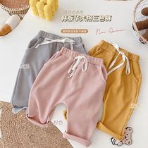 Spring and autumn wear cotton baby pants for boys and girls Baby pants big ass pp anti mosquito trousers summer thin