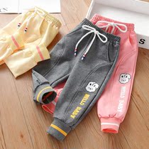 2021 new girls autumn casual pants women Baby foreign style children sports pants Korean little girl lace trousers