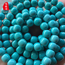 Non-optimized natural ore turquoise loose beads round beads old beads bracelet 108 bracelet multi-Circle necklace accessories