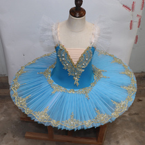 Childrens tutu performance suit Female Swan Lake dance suit girls sky blue tutu tutu performance suit