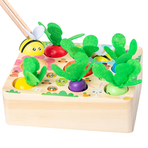 Pulling radish toys magnetic childrens intelligence baby enlightenment early education 2 years old 3 Mengshi boys and girls multifunctional