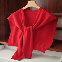 Knit Shawl Woman Summer Scarves wool Outer lap Short summer high-end 100 hitch Air-conditioned Room Guard Shoulder and Shoulder Warm
