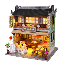 diy cottage Chinese style ancient hand-made house model Jiangnan Lingnan style Panxi Tea House ornaments