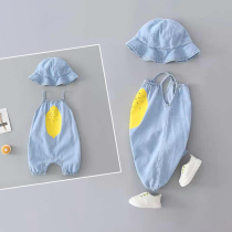 Net Red Newborn Baby Clothes Slim Fit Baby Summer Clothing Harnesses Soft Denim One-piece Clothes Cute Summer Climbing Clothes