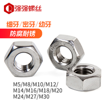 304 stainless steel fine tooth nut Hexagonal fine tooth nut M5M8M10M12M14M16M18M20M24M27M30