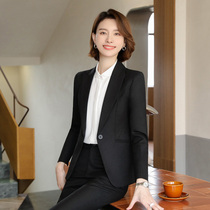  Suit professional suit female 2021 autumn and winter temperament hotel front desk jewelry store white-collar suit formal work clothes female