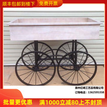 European-style outdoor wrought iron wood flower box flower wedding real estate floral display props decoration
