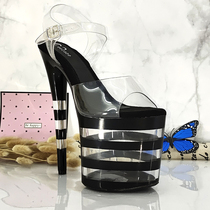 Leecabe Europe and the United States 20CM waterproof platform high heels pole dance sandals host the catwalk large size fine heels for women 1L