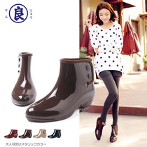 Good brand Japanese original imported non-slip low-top short tube low heel fashion rain shoes womens overshoes womens water shoes women