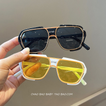Children Sunglasses Tide Boy Girl Fashion Street Pictures Conjoined Big Frame Glasses Boy Baby Sunglasses Anti UV
