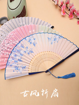 Japanese fan folding fan Classical Chinese style dance Womens summer folding fan Costume small retro costume Ancient style folding fan