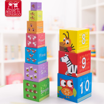 Baby childrens toys digital set box stacked music Pile 2 layers cascading Cup 3 years old to paper Tower baby early education puzzle
